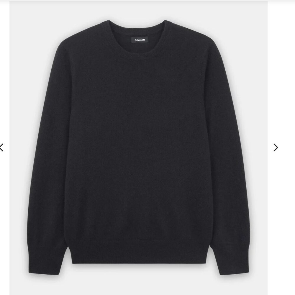 NWT NAADAM The Original Cashmere Crewneck Sweater in Black - Large